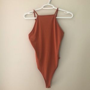 Burnt orange S/P Forever 21 button bodysuit